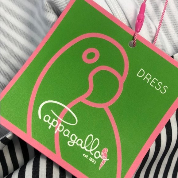 Pappagallo Gray Striped Tiered-Ruffle Sleeve Dress - Picture 8 of 10